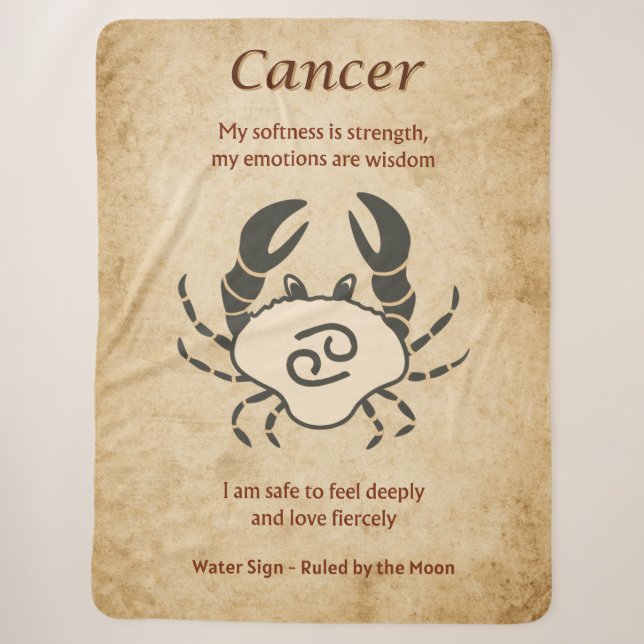 Couverture Sherpa Conception du zodiaque Cancer avec affirmations in (Devant)