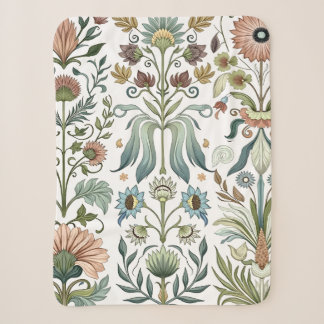 Couverture Sherpa Conception florale Art Nouveau 402 fleurs