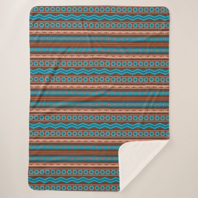 Couverture Sherpa Conception géométrique de style sud-ouest Cameron  (Devant)