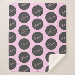 Couverture Sherpa Conception moderne à points Polka rose et gris