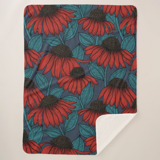 Couverture Sherpa Confleurs rouges (Devant)