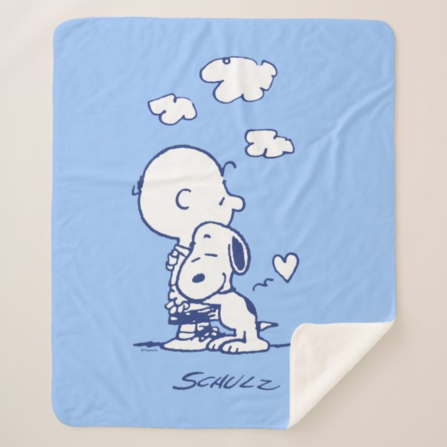 Couverture Sherpa Confort et sécurité | Charlie & Snoopy Hug (Devant)