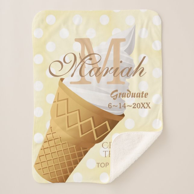 Couverture Sherpa Conne de crème glacée à la vanille souple (Devant)