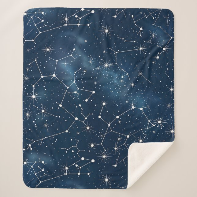 Couverture Sherpa Constellation céleste - Nuit étoilée (4) (Devant)