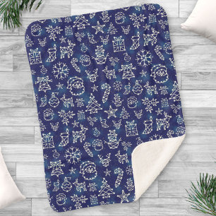 Couverture Sherpa Constellations de Noël d'hiver Motif étoilé
