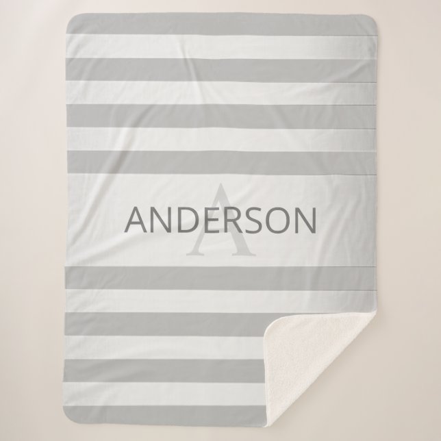 Couverture Sherpa Contemporain Faux Argent Ombre Gris (Devant)