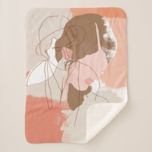 Couverture Sherpa Contour peint Portrait féminin