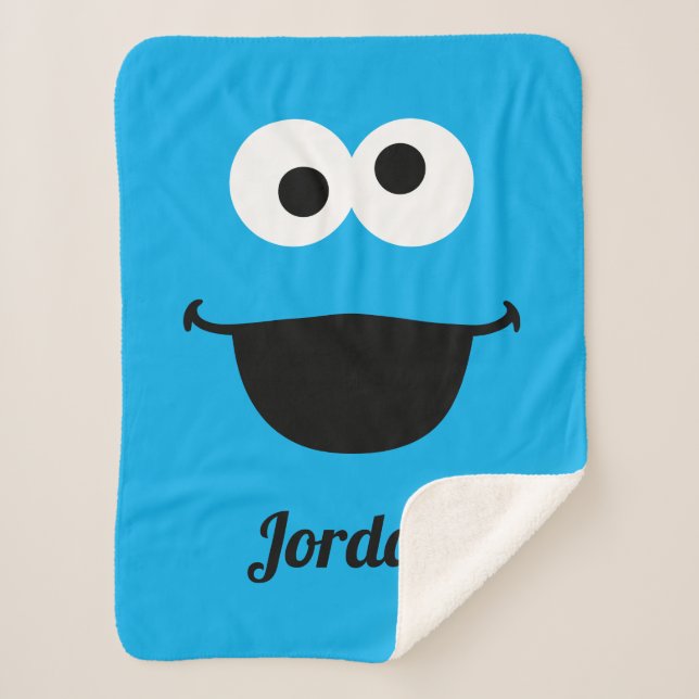 Couverture Sherpa Cookie Face Art | Ajouter Votre Nom (Devant)