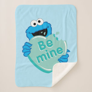 Couverture Sherpa Cookie Monster "Be Mine" Candy Saint-Valentin