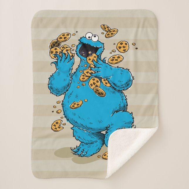 Couverture Sherpa Cookie Monster Crazy Cookies (Devant)