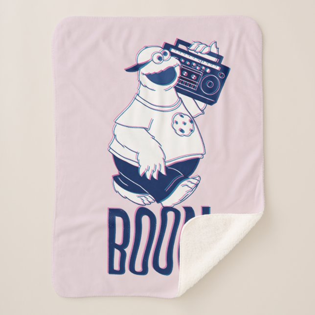 Couverture Sherpa Cookie Monster | Jamming with the Boom Box (Devant)