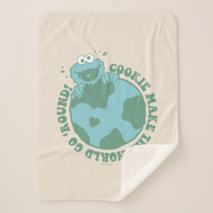 Couverture Sherpa Cookie Monster Les cookies font tourner le monde