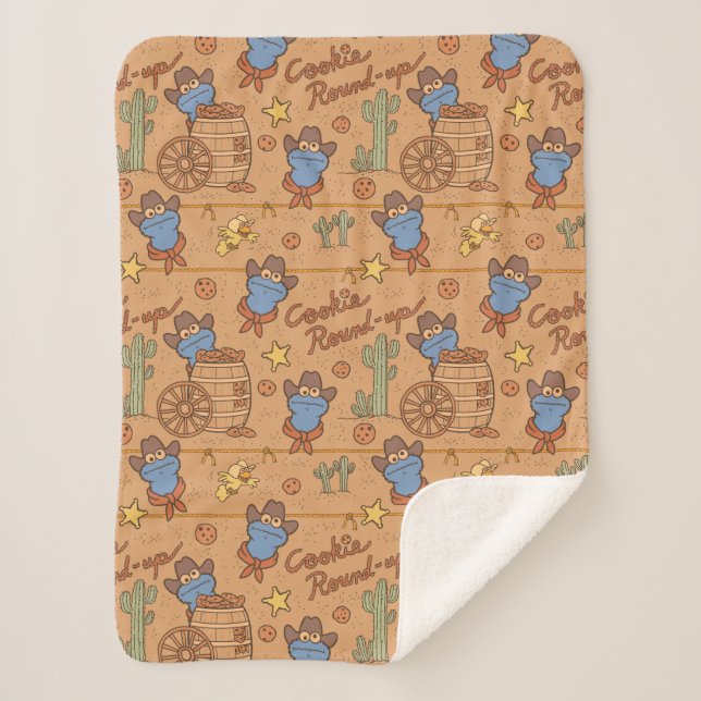 Couverture Sherpa Cookie Monster | Motif de synthèse de cookies (Devant)