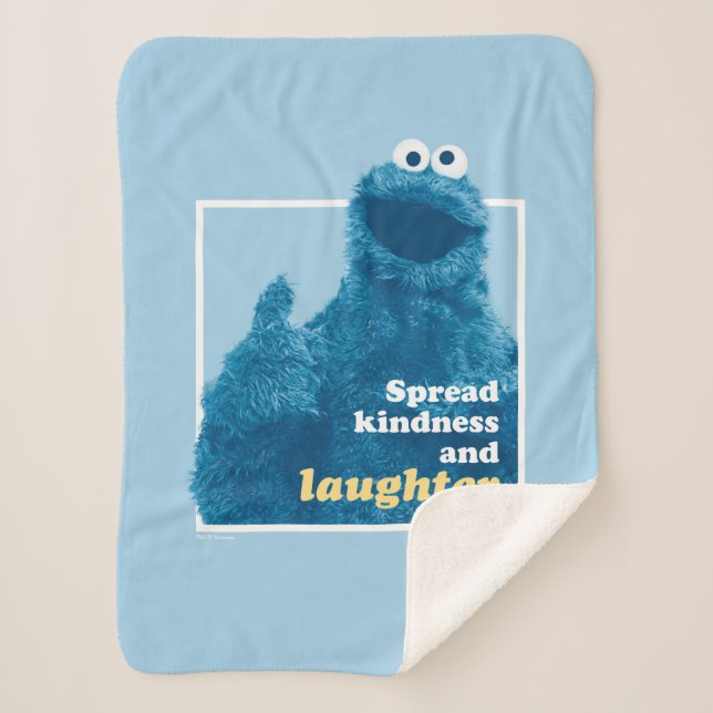 Couverture Sherpa Cookie Monster | Propager la gentillesse et le rir (Devant)