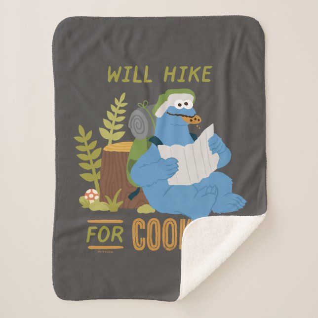 Couverture Sherpa Cookie Monster | Randonnée Pour Les Cookies (Devant)