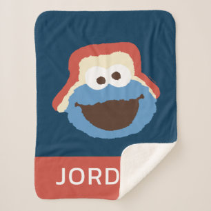 Couverture Sherpa Cookie Monster Woodland Face Ajouter Votre Nom