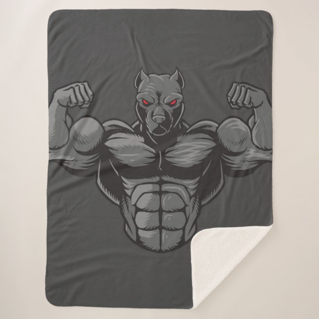 Couverture Sherpa Cool Anglais Bulldog Bodybuilder Poids (Devant)