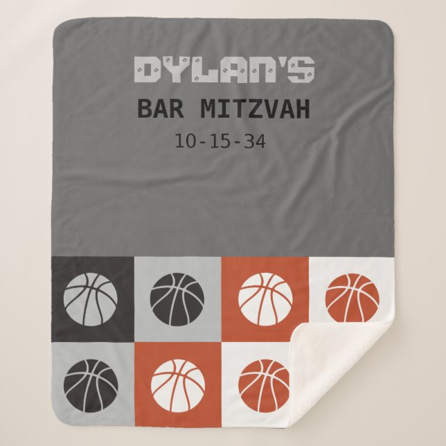 Couverture Sherpa COOL BASKETBALL Bar Mitzvah Reprendre Accueil Cade (Devant)