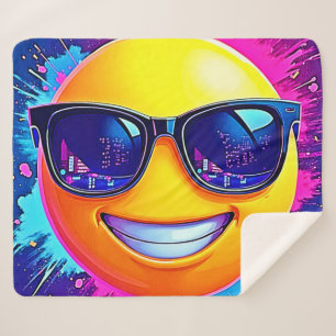 Couverture Sherpa Cool 😎 Emoji Fun