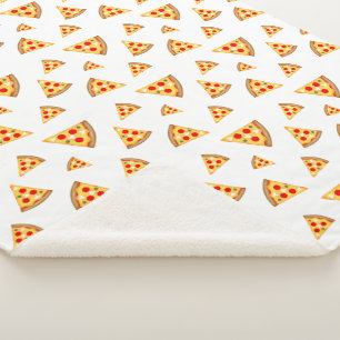 Couverture Sherpa Cool et amusant pizza tranches motif blanc blanc
