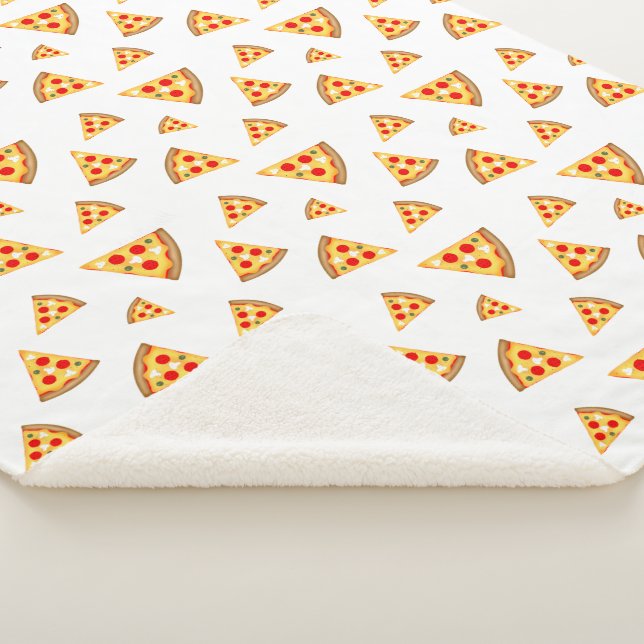 Couverture Sherpa Cool et amusant pizza tranches motif blanc blanc (3/4)