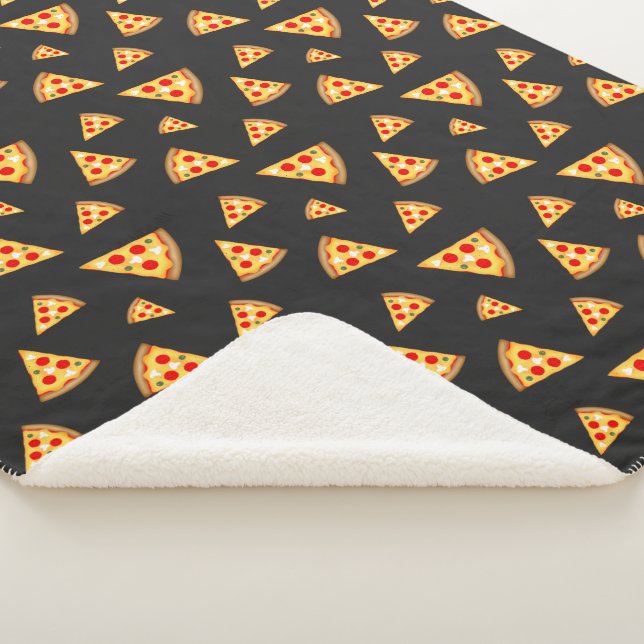 Couverture Sherpa Cool et amusant pizza tranches motif gris foncé (3/4)
