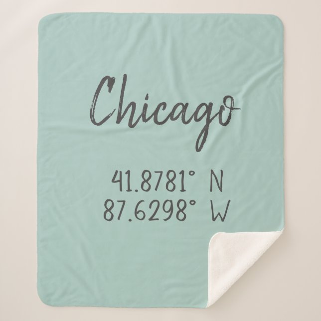 Couverture Sherpa Coordonnées GPS de Chicago Latitude de longitude (Devant)