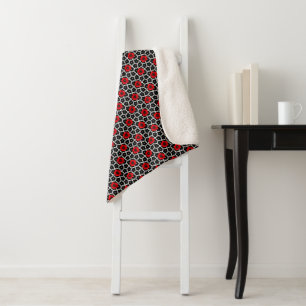 Couverture Sherpa Coquelicot sur dessous de plat Fleurs de Goth