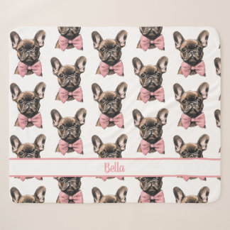 Couverture Sherpa Coquette Frenchie Nom costumizable