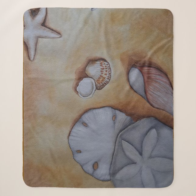 Couverture Sherpa Coquillages de sable (Devant)