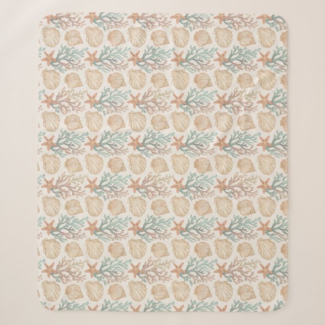 Couverture Sherpa Coquillages et Corail (Devant)