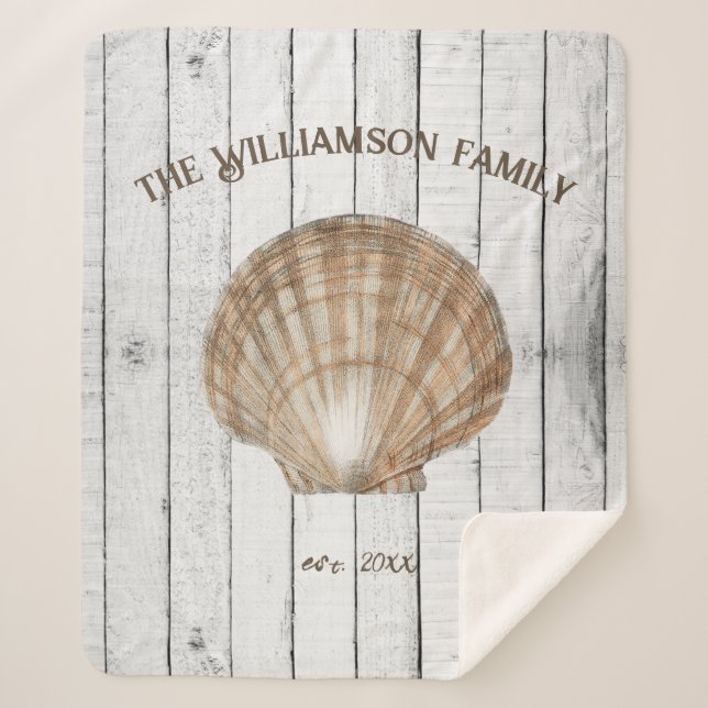 Couverture Sherpa Coquille de pétoncle vintage (Devant)