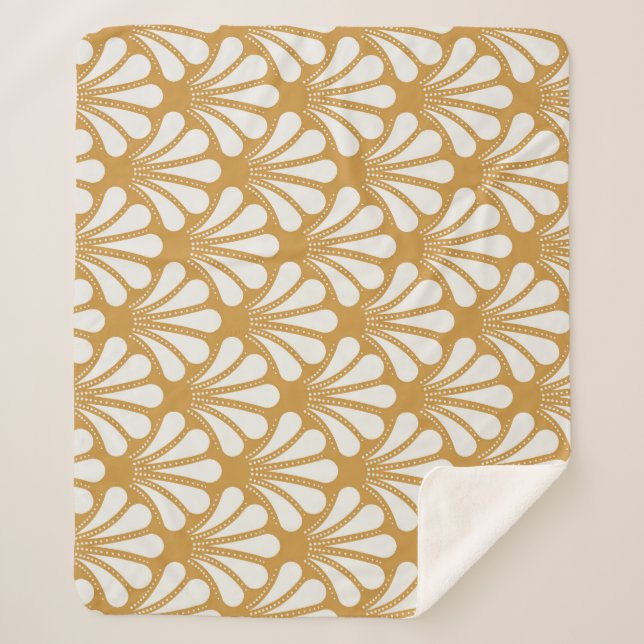 Couverture Sherpa Coquille géométrique Art déco (Devant)