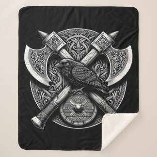 Couverture Sherpa Corbeau et Haches – Art du mur de boucliers du gue