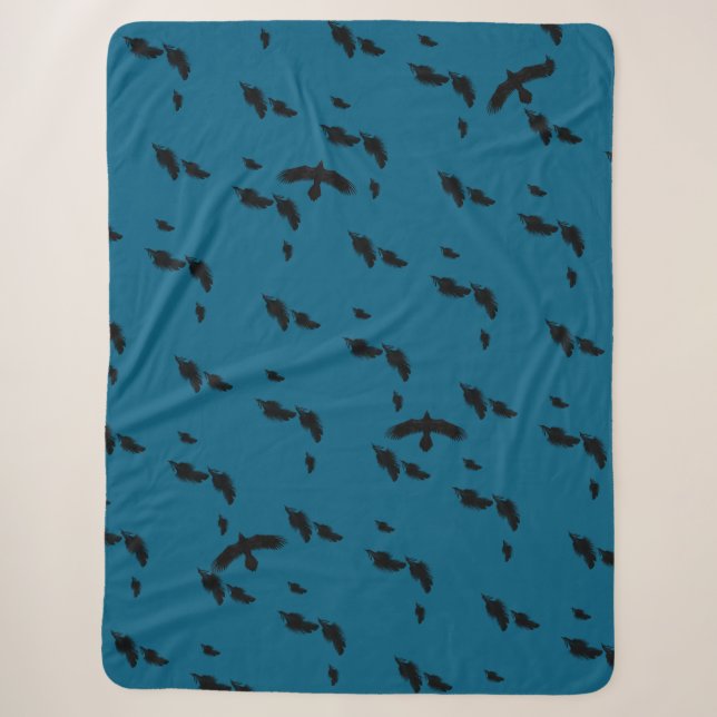 Couverture Sherpa Corbeau noir (Devant)