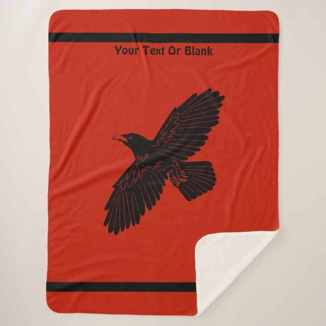 Couverture Sherpa Corbeau rouge (Devant)