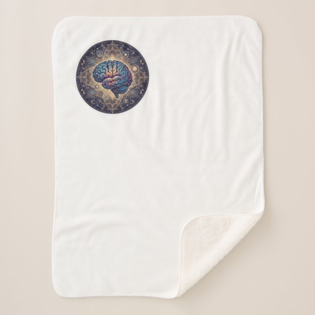 Couverture Sherpa Cosmic Mind Mandala – Abstract Brain Art (Devant)