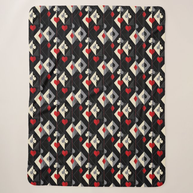 Couverture Sherpa Costumes de jeu de cartes en poker. (Devant)