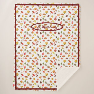 Couverture Sherpa Cosy Hiver Sherpa Blanket avec feuilles d'automne