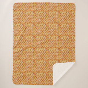 Couverture Sherpa Cosy Knit laine Texture Motif orange