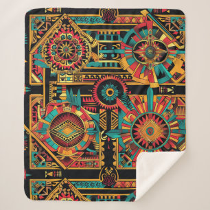 Couverture Sherpa Cosy Turquoise "Aztec Dream" Plush Sherpa Blanket