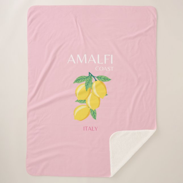 Couverture Sherpa Côte d'Amalfi, Salle Préppy, Rose (Devant)