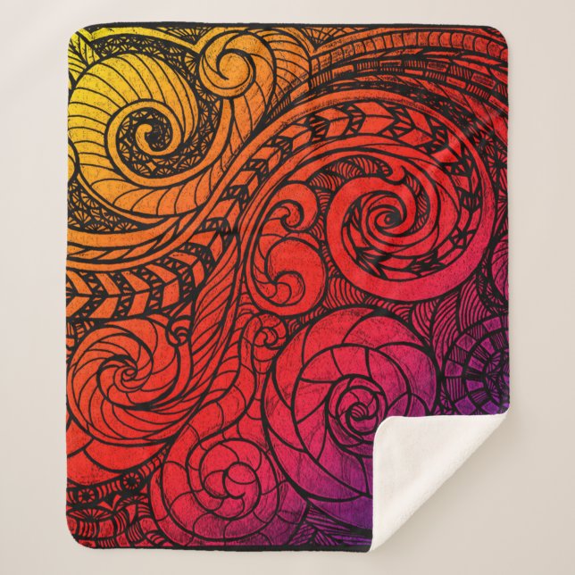 Couverture Sherpa Couchage Tourbillon Coucher de soleil  (Devant)