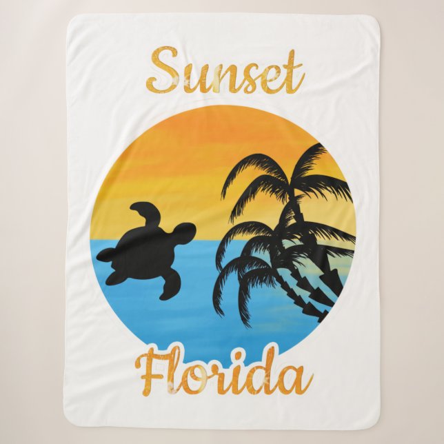 Couverture Sherpa Coucher de soleil mignon en Floride (Devant)