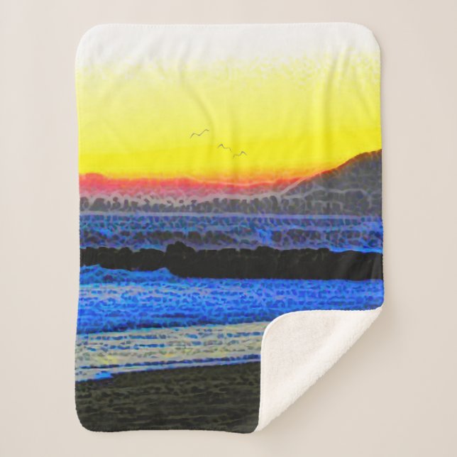 Couverture Sherpa Coucher de soleil mystique  (Devant)