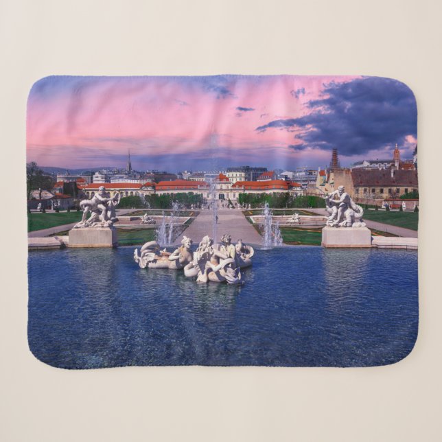 Couverture Sherpa Coucher de soleil sur la fontaine de Vienne (Devant (Horizontal))