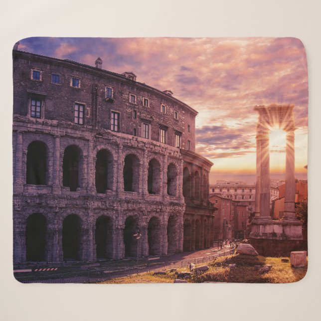 Couverture Sherpa Coucher de soleil sur le Colisée de Rome à Rome (Devant (Horizontal))