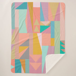 Couverture Sherpa Couleur agréable Couleur moderne Formes géométriqu