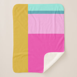 Couverture Sherpa Couleur bloc Art géométrique Formes turquoise bril