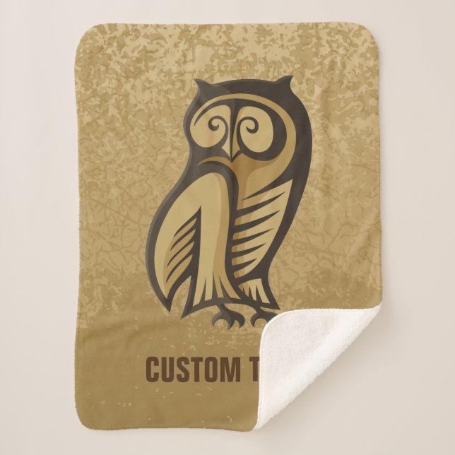 Couverture Sherpa Couleur du symbole de hibou (Devant)